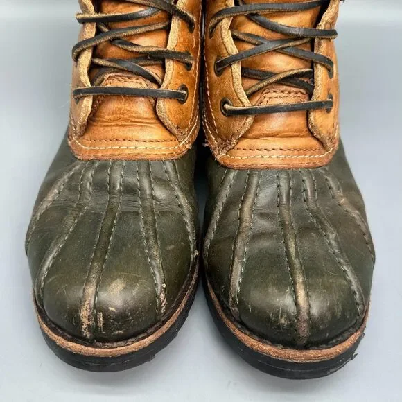 Frye Veronica Women's 6.5 Brown Leather Shearling Duck Boots Lace-Up Mid-Calf - Picture 4 of 12